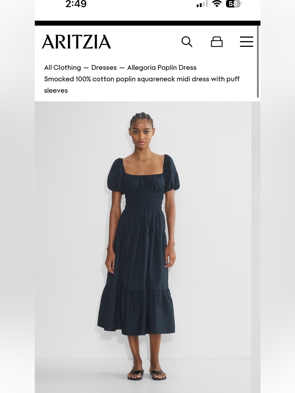 NWT Aritzia Wilfred Allegoria Poplin Dress